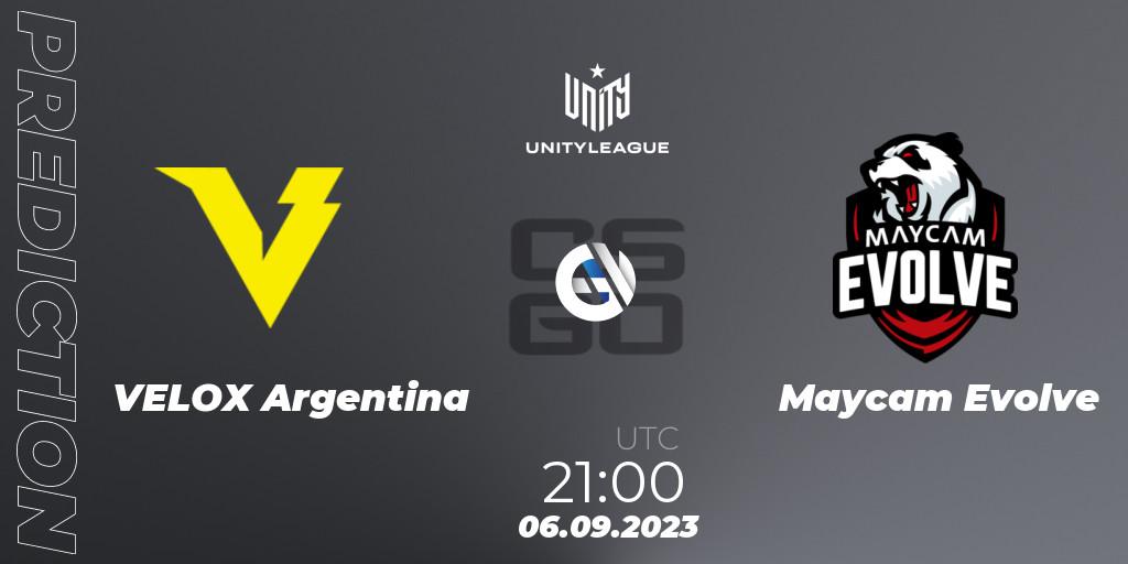 VELOX Argentina contre Maycam Evolve : prédiction de match. 06.09.2023 at 21:00. Counter-Strike (CS2), LVP Unity League Argentina 2023
