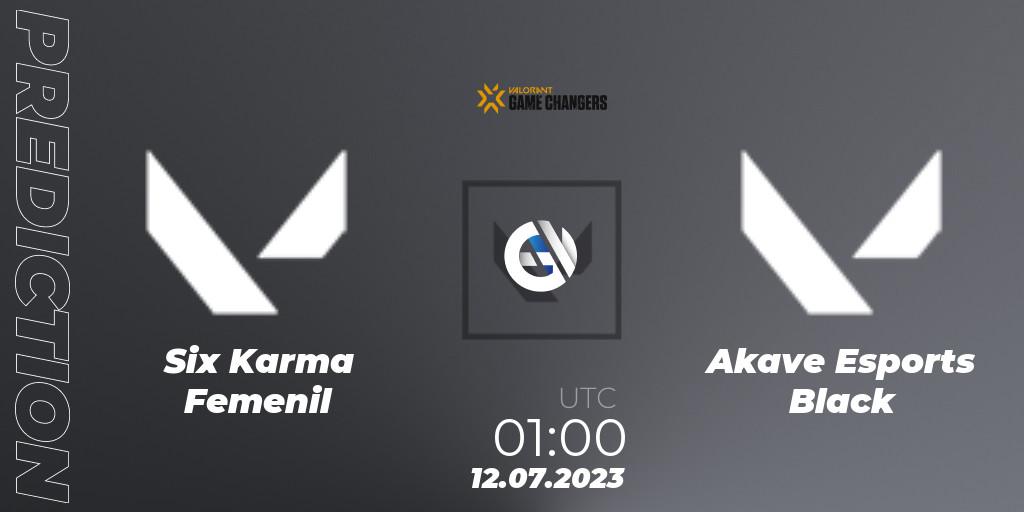 Six Karma Femenil contre Akave Esports Black : prédiction de match. 12.07.2023 at 01:00. VALORANT, VCT 2023: Game Changers Latin America North