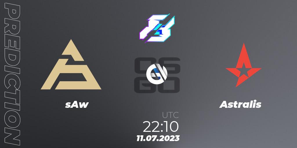 sAw contre Astralis : prédiction de match. 11.07.2023 at 22:10. Counter-Strike (CS2), Gamers8 2023 Europe Open Qualifier 2