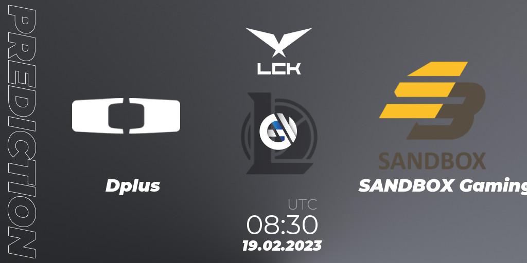 Dplus contre SANDBOX Gaming : prédiction de match. 19.02.23. LoL, LCK Spring 2023 - Group Stage