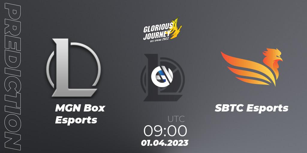 MGN Box Esports contre SBTC Esports : prédiction de match. 10.03.2023 at 10:00. LoL, VCS Spring 2023 - Group Stage
