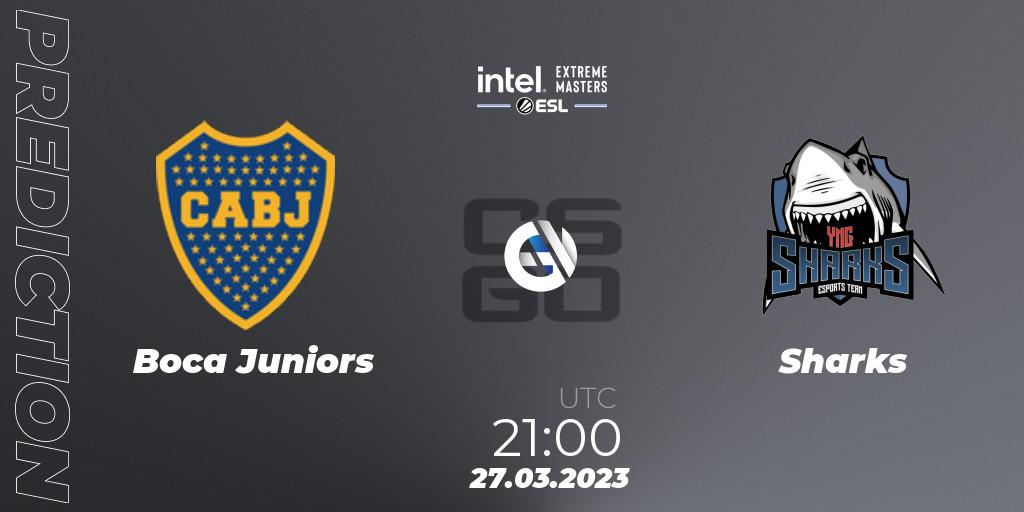 Boca Juniors contre Sharks : prédiction de match. 27.03.2023 at 21:10. Counter-Strike (CS2), IEM Dallas 2023 South America Open Qualifier 2