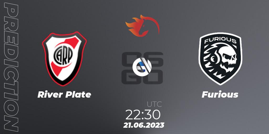 River Plate contre Furious : prédiction de match. 21.06.2023 at 22:30. Counter-Strike (CS2), FiReLEAGUE Argentina 2023
