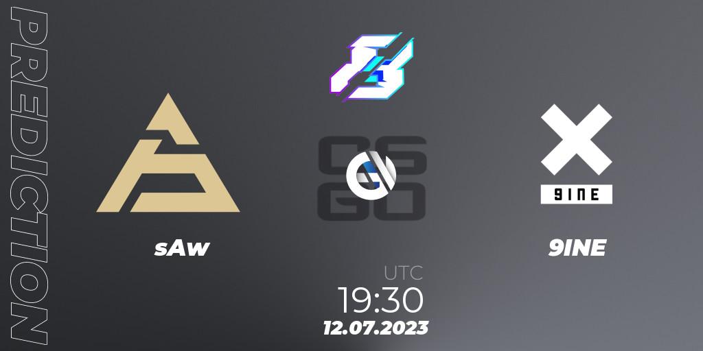 sAw contre 9INE : prédiction de match. 12.07.2023 at 19:30. Counter-Strike (CS2), Gamers8 2023 Europe Open Qualifier 2