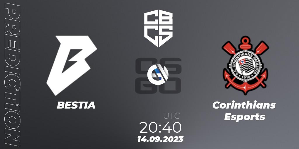 BESTIA contre Corinthians Esports : prédiction de match. 14.09.2023 at 23:30. Counter-Strike (CS2), CBCS 2023 Season 2