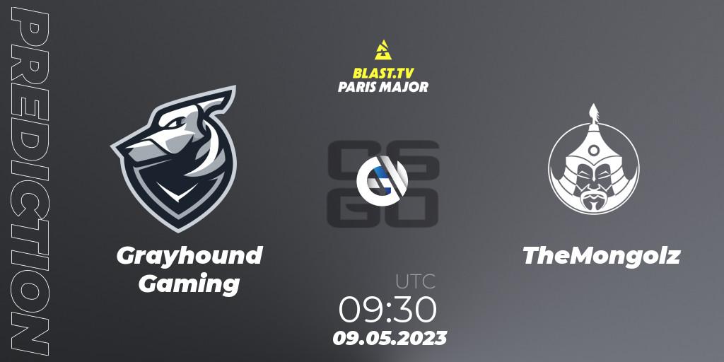 Grayhound Gaming contre TheMongolz : prédiction de match. 09.05.2023 at 09:30. Counter-Strike (CS2), BLAST Paris Major 2023 Challengers Stage
