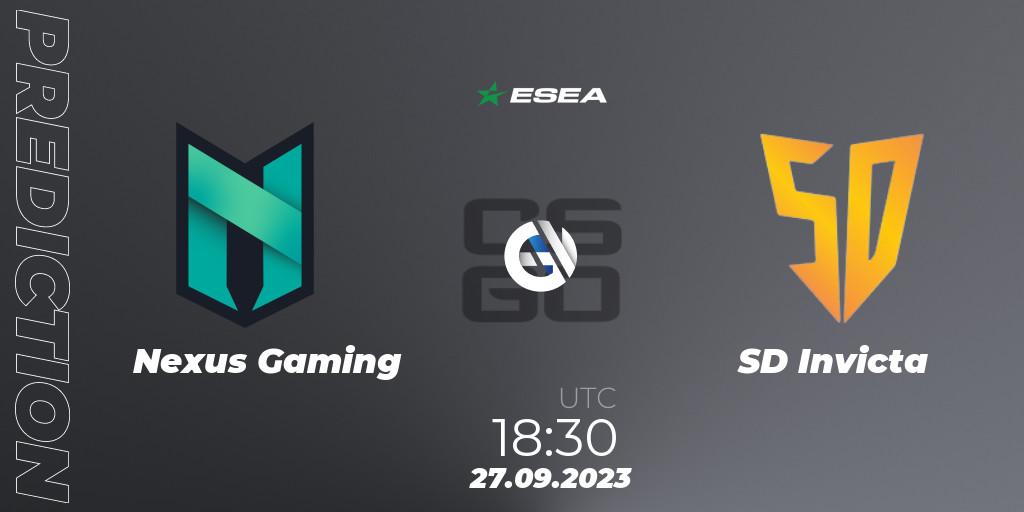 Nexus Gaming contre SD Invicta : prédiction de match. 27.09.23. CS2 (CS:GO), ESEA Advanced Season 46 Europe