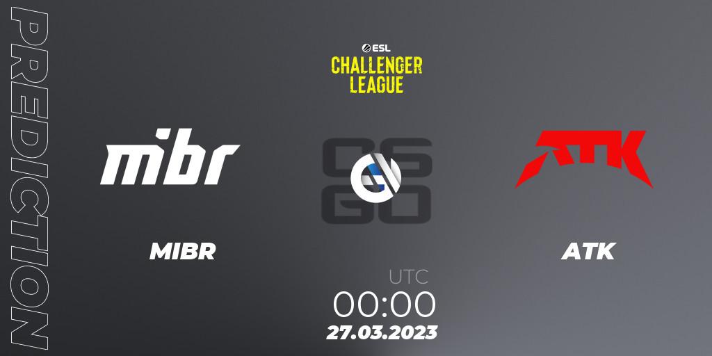 MIBR contre ATK : prédiction de match. 26.03.23. CS2 (CS:GO), ESL Challenger League Season 44: North America