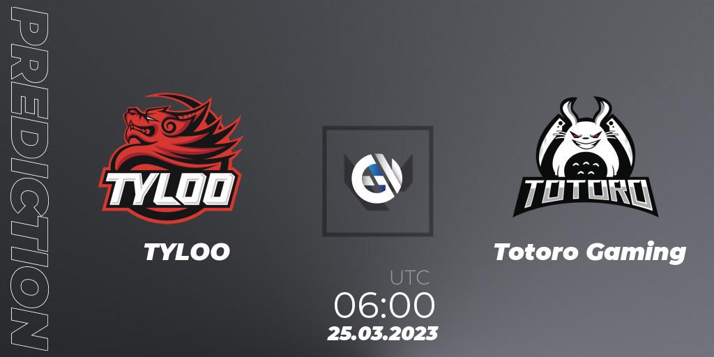 TYLOO contre Totoro Gaming : prédiction de match. 25.03.23. VALORANT, FGC Valorant Invitational 2023: Act 1