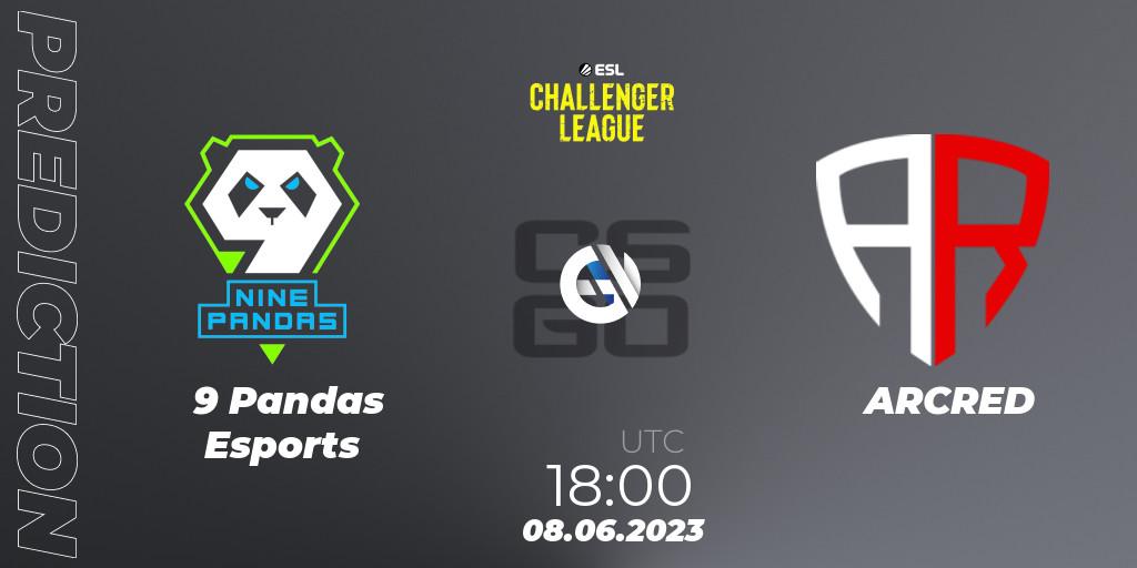 9 Pandas Esports contre ARCRED : prédiction de match. 08.06.2023 at 18:30. Counter-Strike (CS2), ESL Challenger League Season 45 Europe Relegation