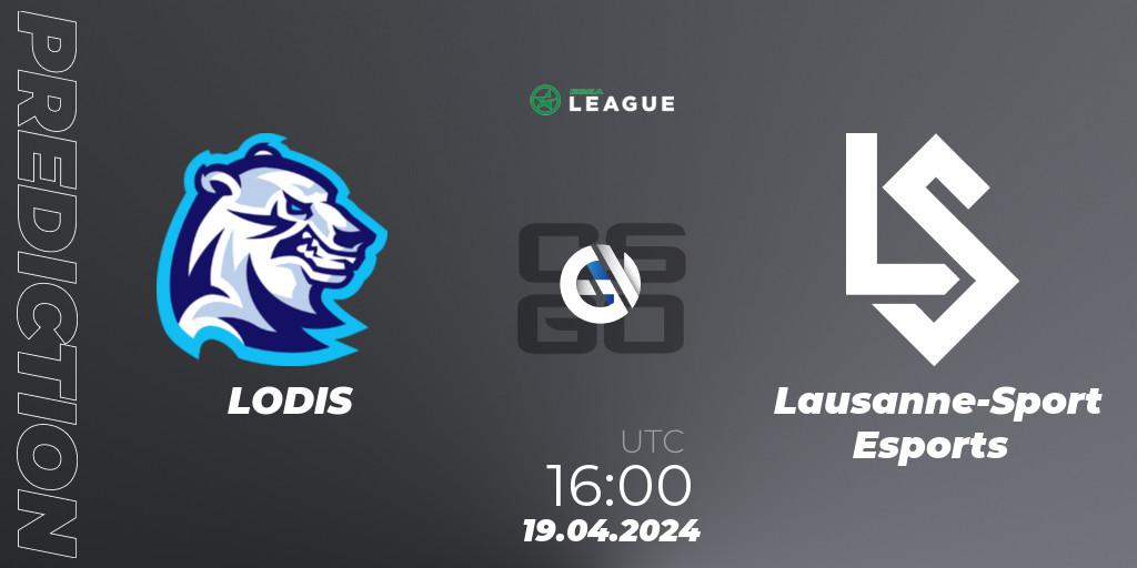 LODIS contre Lausanne-Sport Esports : prédiction de match. 19.04.24. CS2 (CS:GO), ESEA Season 49: Advanced Division - Europe