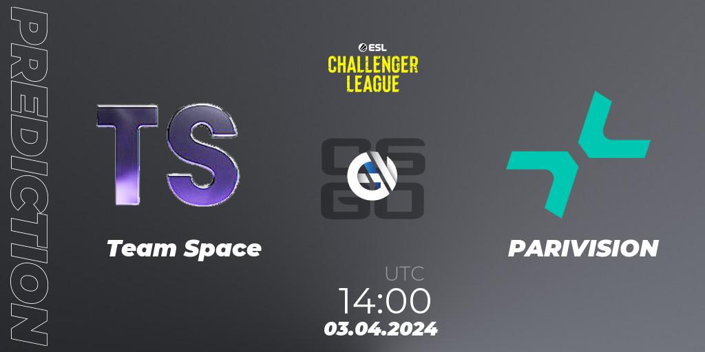 Team Space contre PARIVISION : prédiction de match. 03.04.24. CS2 (CS:GO), ESL Challenger League Season 47: Europe