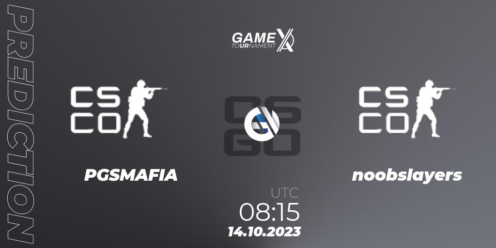 PGSMAFIA contre noobslayers : prédiction de match. 14.10.2023 at 09:00. Counter-Strike (CS2), GameX 2023