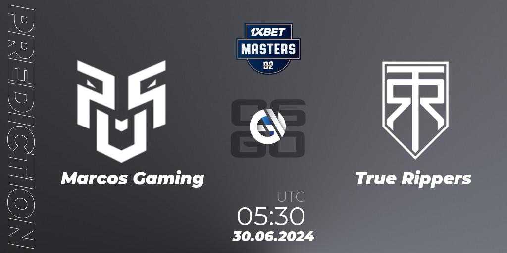 Marcos Gaming contre True Rippers : prédiction de match. 30.06.2024 at 05:40. Counter-Strike (CS2), Dust2.in Masters #11