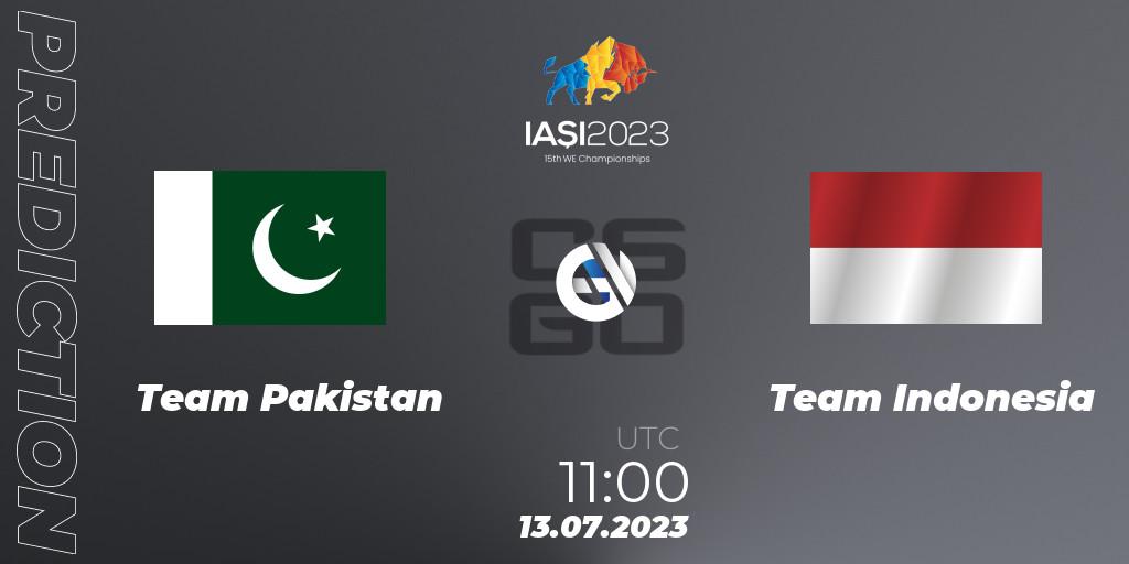 Team Pakistan contre Team Indonesia : prédiction de match. 13.07.2023 at 11:00. Counter-Strike (CS2), IESF Asian Championship 2023