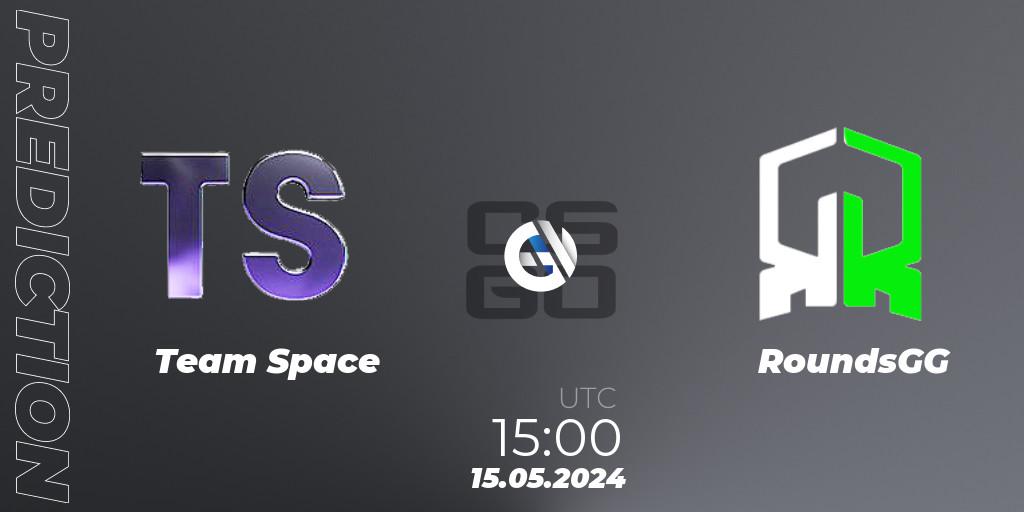 Team Space contre RoundsGG : prédiction de match. 15.05.2024 at 15:00. Counter-Strike (CS2), CCT Season 2 Europe Series 4 Closed Qualifier
