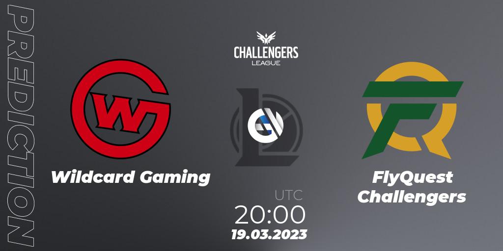 Wildcard Gaming contre FlyQuest Challengers : prédiction de match. 19.03.2023 at 20:00. LoL, NACL 2023 Spring - Playoffs