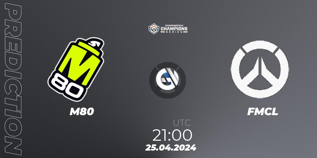 M80 contre FMCL : prédiction de match. 25.04.2024 at 21:00. Overwatch, Overwatch Champions Series 2024 - North America Stage 2 Main Event