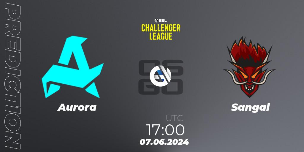 Aurora contre Sangal : prédiction de match. 07.06.2024 at 17:30. Counter-Strike (CS2), ESL Challenger League Season 47: Europe