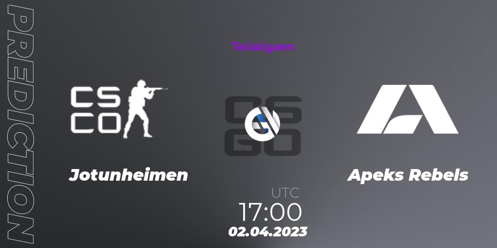 Jotunheimen contre Apeks Rebels : prédiction de match. 02.04.23. CS2 (CS:GO), Telialigaen Spring 2023: Group stage