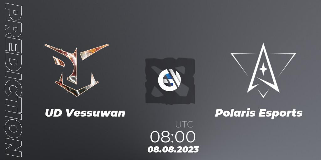 UD Vessuwan contre Polaris Esports : prédiction de match. 13.08.2023 at 08:00. Dota 2, LingNeng Trendy Invitational
