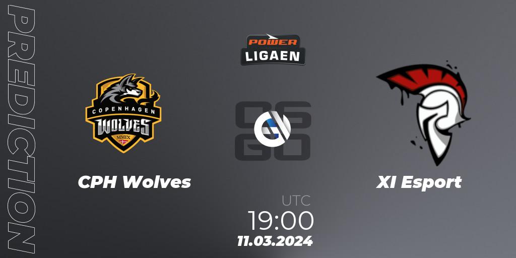 CPH Wolves contre XI Esport : prédiction de match. 11.03.2024 at 19:00. Counter-Strike (CS2), Dust2.dk Ligaen Season 25