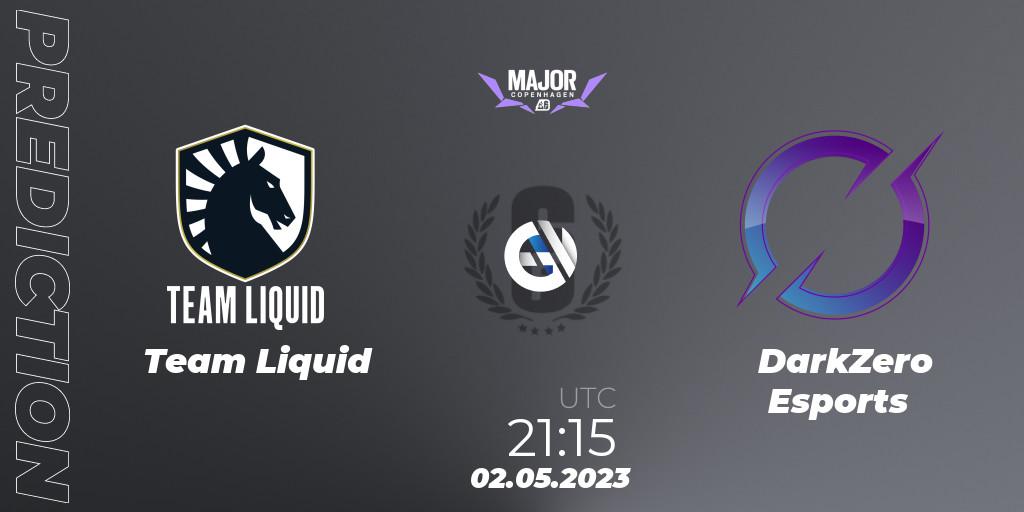 Team Liquid contre DarkZero Esports : prédiction de match. 02.05.2023 at 19:50. Rainbow Six, BLAST R6 Major Copenhagen 2023