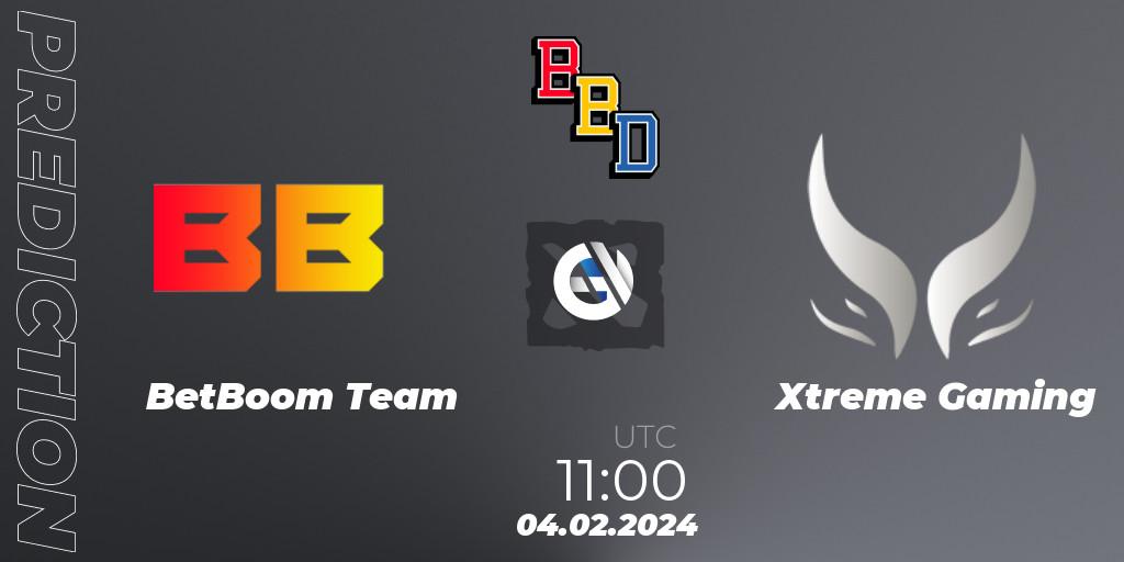 BetBoom Team contre Xtreme Gaming : prédiction de match. 04.02.2024 at 09:28. Dota 2, BetBoom Dacha Dubai 2024