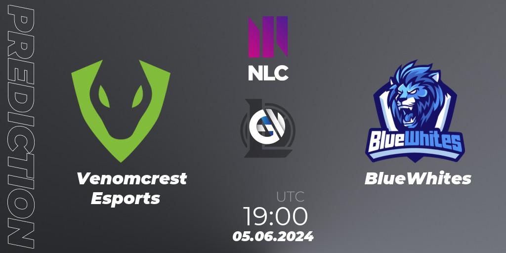 Venomcrest Esports contre BlueWhites : prédiction de match. 02.07.2024 at 16:00. LoL, NLC 1st Division Summer 2024