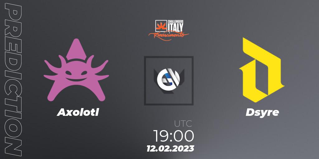 Axolotl contre Dsyre : prédiction de match. 12.02.23. VALORANT, VALORANT Challengers 2023 Italy: Rinascimento Split 1