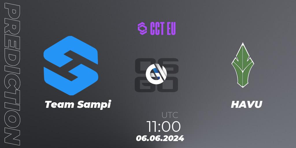 Team Sampi contre HAVU : prédiction de match. 06.06.2024 at 11:00. Counter-Strike (CS2), CCT Season 2 Europe Series 5
