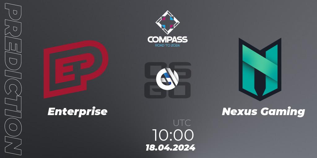 Enterprise contre Nexus Gaming : prédiction de match. 18.04.24. CS2 (CS:GO), YaLLa Compass Spring 2024
