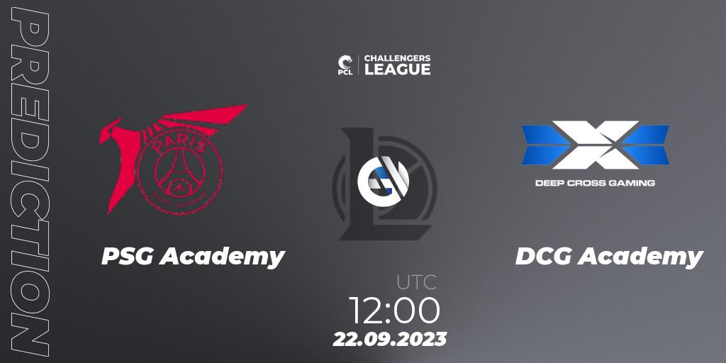 PSG Academy contre DCG Academy : prédiction de match. 22.09.2023 at 12:00. LoL, PCL 2023 - Playoffs