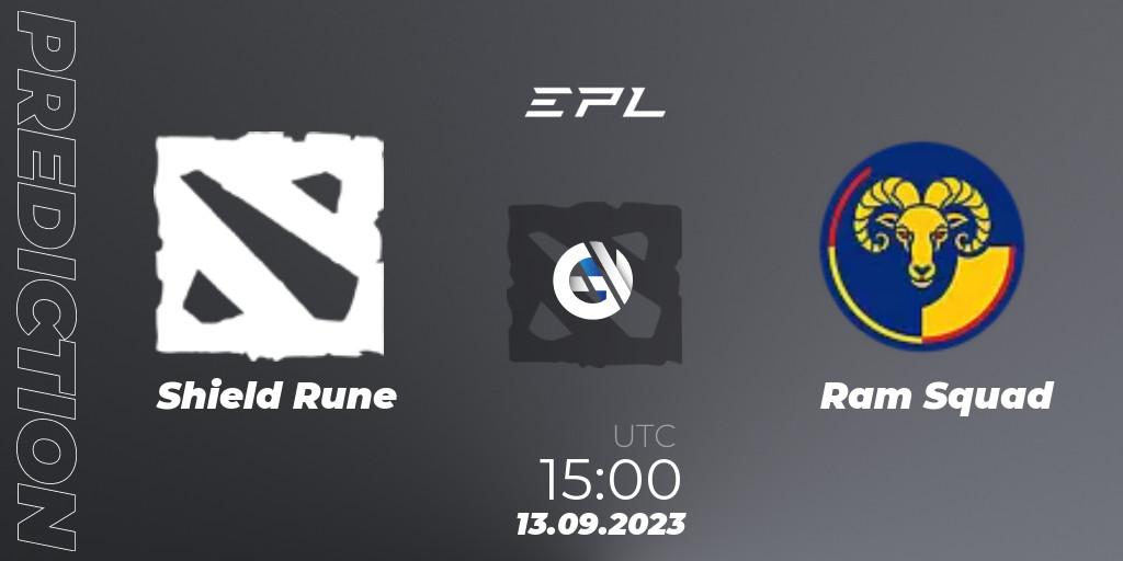 Shield Rune contre Ram Squad : prédiction de match. 13.09.23. Dota 2, European Pro League Season 12