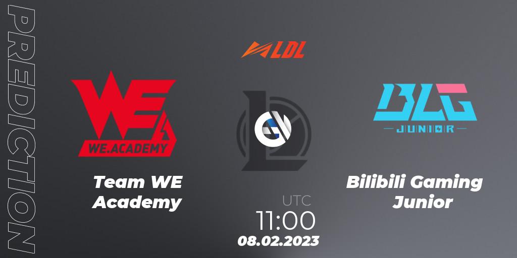 Team WE Academy contre Bilibili Gaming Junior : prédiction de match. 08.02.2023 at 10:20. LoL, LDL 2023 - Swiss Stage