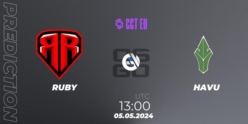 RUBY contre HAVU : prédiction de match. 05.05.24. CS2 (CS:GO), CCT Season 2 Europe Series 2 