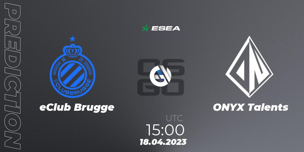 eClub Brugge contre ONYX Talents : prédiction de match. 24.04.23. CS2 (CS:GO), ESEA Season 45: Advanced Division - Europe