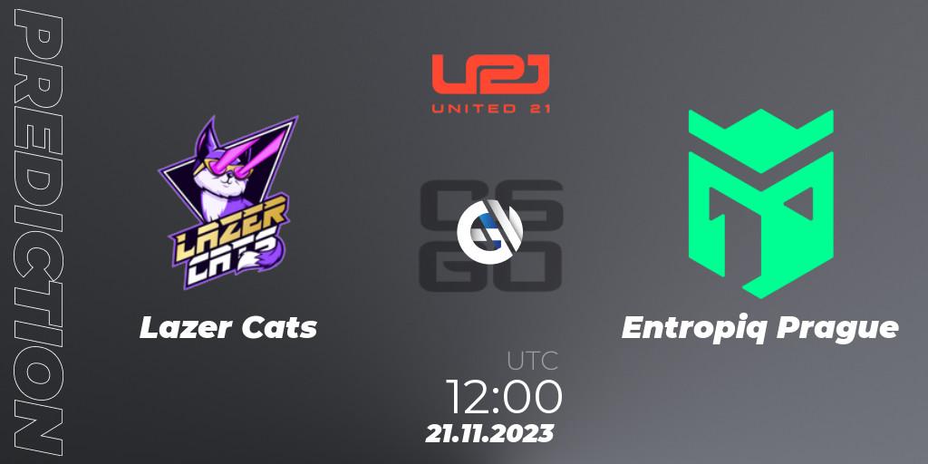 Lazer Cats contre Entropiq Prague : prédiction de match. 21.11.2023 at 13:00. Counter-Strike (CS2), United21 Season 8