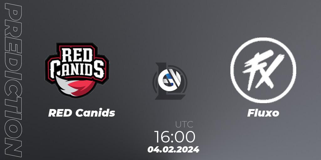 RED Canids contre Fluxo : prédiction de match. 04.02.2024 at 16:00. LoL, CBLOL Split 1 2024 - Group Stage