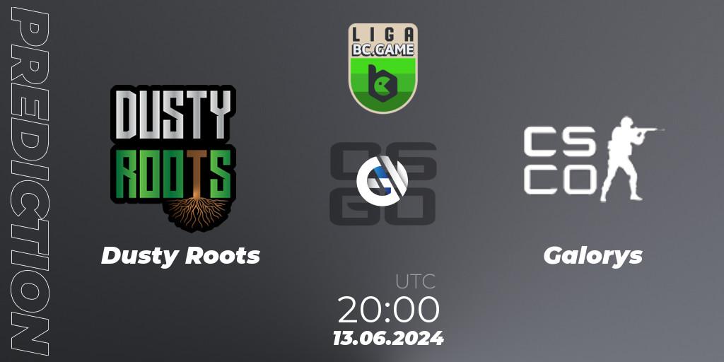 Dusty Roots contre Galorys : prédiction de match. 13.06.2024 at 20:00. Counter-Strike (CS2), Dust2 Brasil Liga Season 3