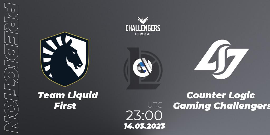 Team Liquid First contre Counter Logic Gaming Challengers : prédiction de match. 14.03.23. LoL, NACL 2023 Spring - Playoffs