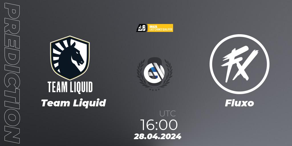 Team Liquid contre Fluxo : prédiction de match. 28.04.2024 at 16:00. Rainbow Six, Brazil League 2024 - Stage 1: Last Chance Qualifier