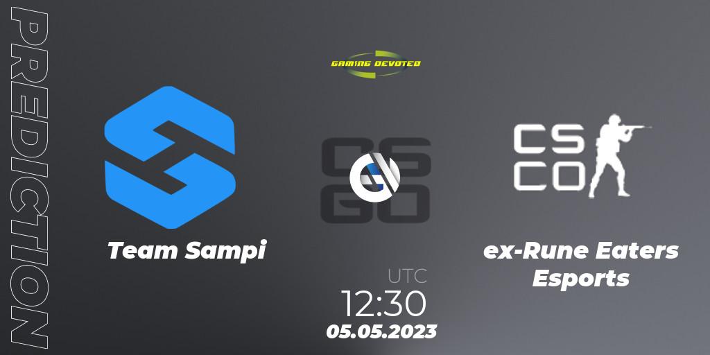 Team Sampi contre ex-Rune Eaters Esports : prédiction de match. 06.05.2023 at 10:00. Counter-Strike (CS2), Gaming Devoted Become The Best: Series #1