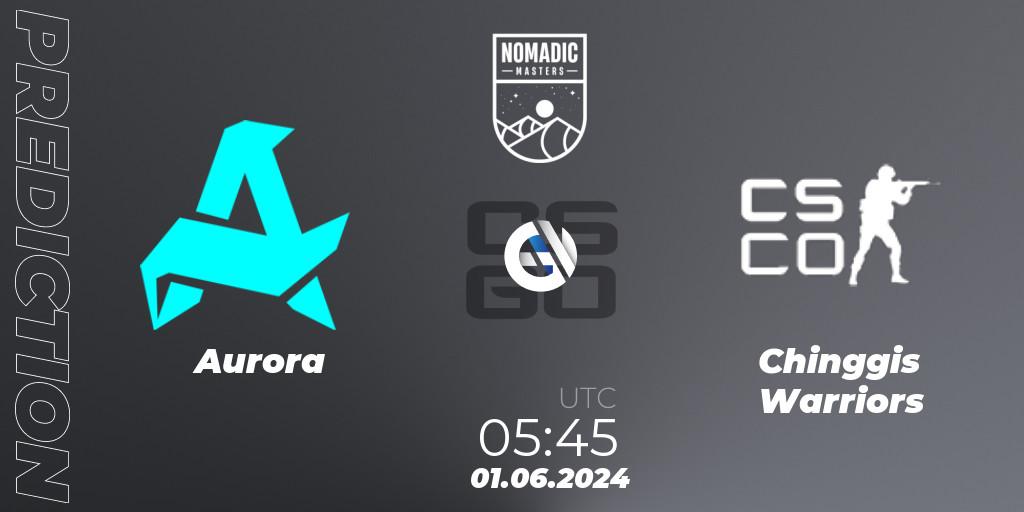Aurora contre Chinggis Warriors : prédiction de match. 01.06.2024 at 05:50. Counter-Strike (CS2), MESA Nomadic Masters: Spring 2024