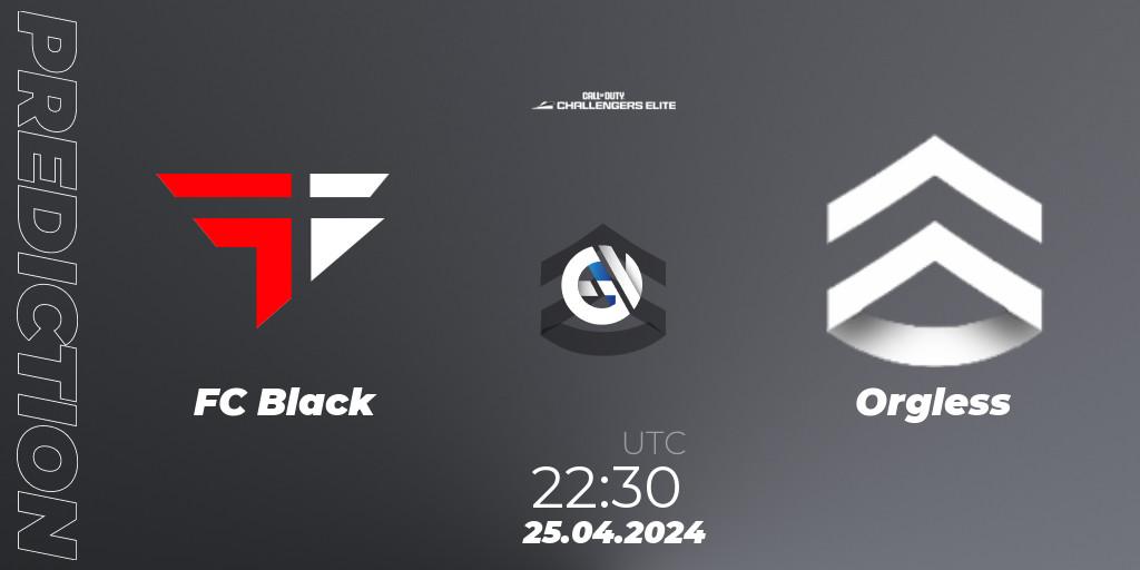 FC Black contre Orgless : prédiction de match. 25.04.2024 at 22:30. Call of Duty, Call of Duty Challengers 2024 - Elite 2: NA