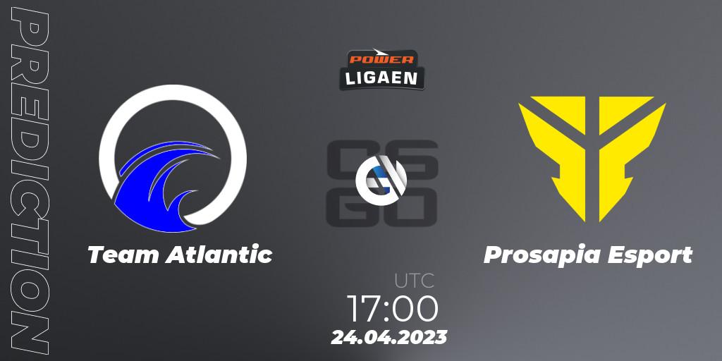 Team Atlantic contre Prosapia Esport : prédiction de match. 24.04.2023 at 17:00. Counter-Strike (CS2), Dust2.dk Ligaen Season 23