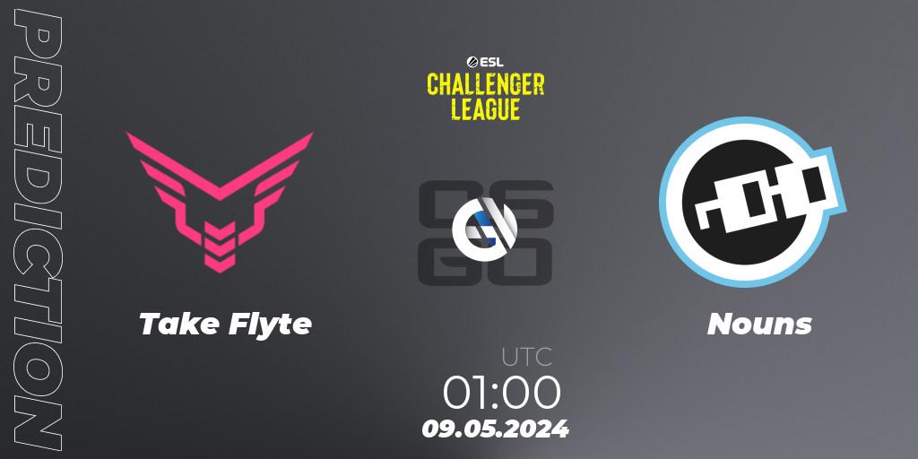 Take Flyte contre Nouns : prédiction de match. 09.05.2024 at 01:00. Counter-Strike (CS2), ESL Challenger League Season 47: North America