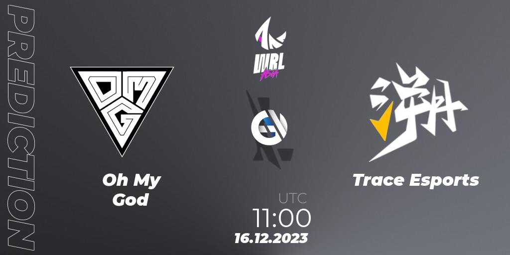 Oh My God contre Trace Esports : prédiction de match. 16.12.2023 at 11:00. Wild Rift, WRL Asia 2023 - Season 2 - Regular Season