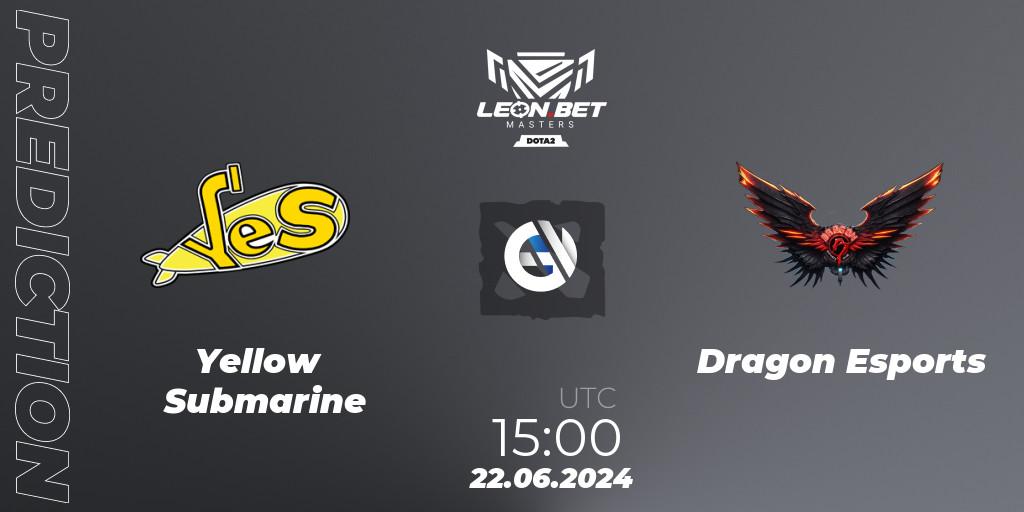 Yellow Submarine contre Dragon Esports : prédiction de match. 22.06.2024 at 15:30. Dota 2, Leon Masters #1