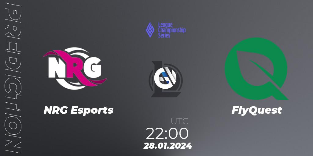 NRG Esports contre FlyQuest : prédiction de match. 28.01.2024 at 22:00. LoL, LCS Spring 2024 - Group Stage